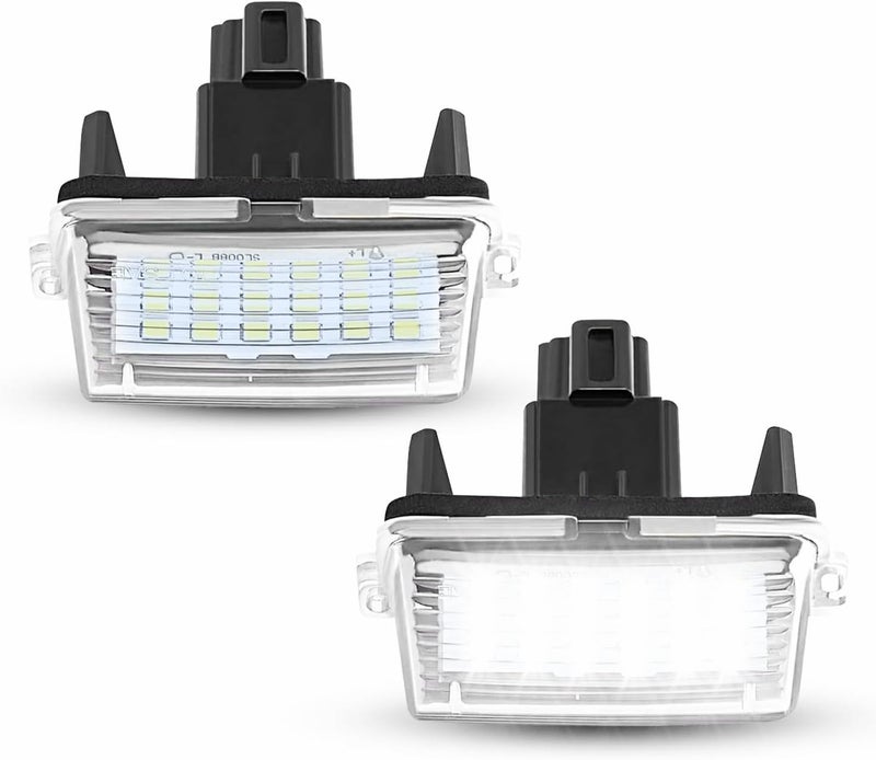 LESAUCE LED License Plate Light For Toyota Camry Highlander Avalon Prius C Yaris Tag Lamp Assembly, Powered by 18-SMD Xenon 6000K White LED Tag Lights, IP68 Waterprooof, 2PCS - Image 1